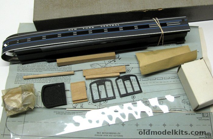 American Railroad Models Inc HO 85 Foot Metal Streamlined Passenger Observation Car - New York Central - American Beauty Line, NC-8 plastic model kit